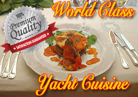 yacht charter cuisine